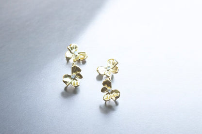 Elegant Floral Gold Plated Earrings