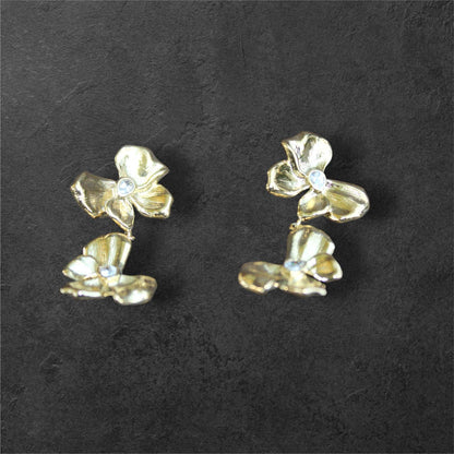 Elegant Floral Gold Plated Earrings