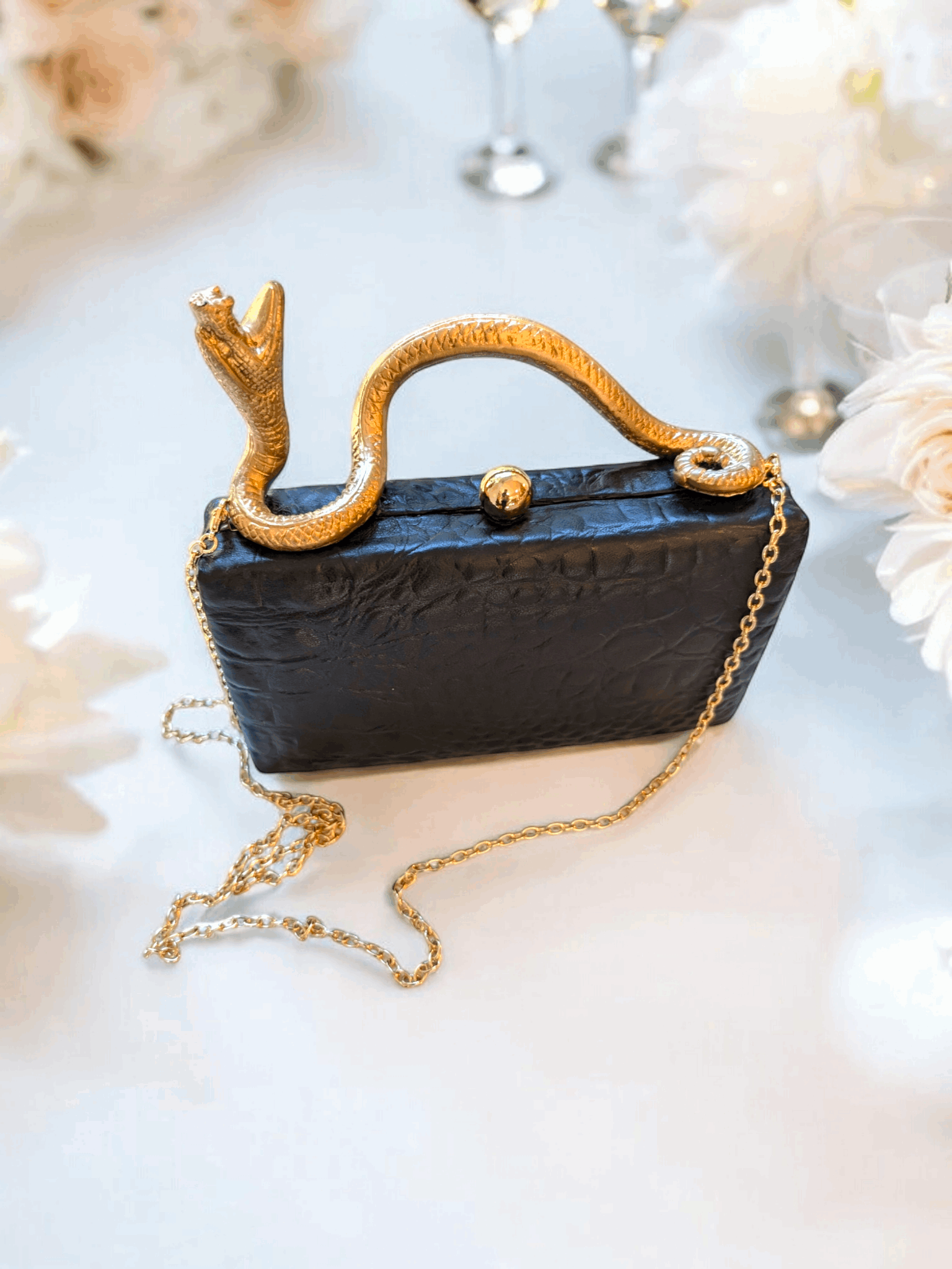 Timeless Black Leather Bag - Cleopatra's Black Clutch Bag!